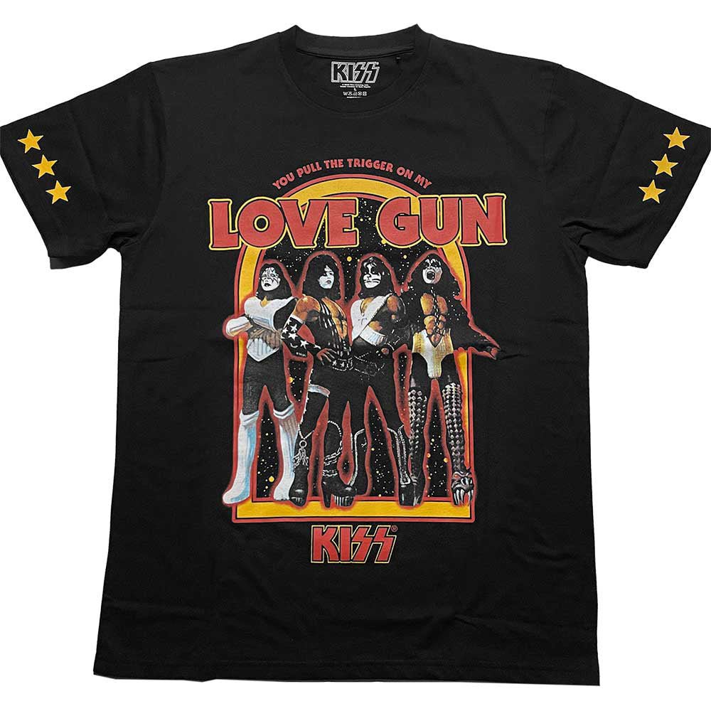 KISS キッス (エース・フレーリー 追悼 ) - Love Gun Stars / スリーブプリントあり / Tシャツ / メンズ - PGS